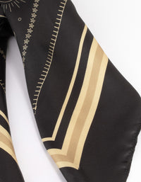 Fabric Black Celestial Print Scarf - link has visual effect only