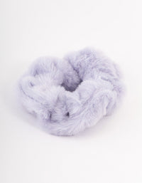 Lilac Fluffy Hair Scrunchie - link has visual effect only