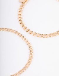 Gold Mixed Chunky Cable Anklet Pack - link has visual effect only
