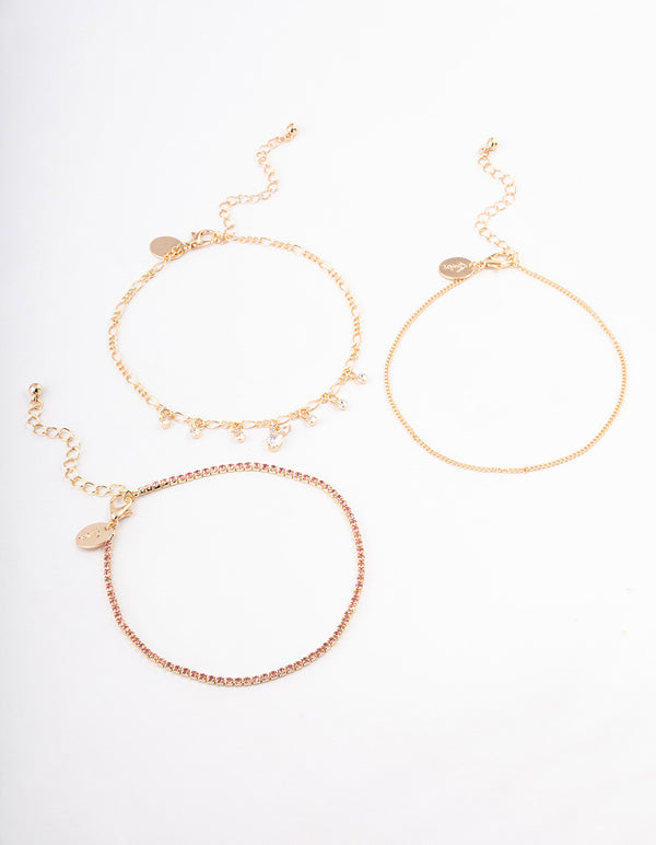 Gold Cupchain Apple Anklet Pack