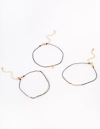 Gold Cord Puffy Heart Anklet Pack - link has visual effect only