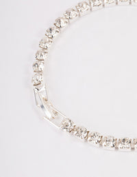 Silver Diamante Round Stone Tennis Bracelet - link has visual effect only