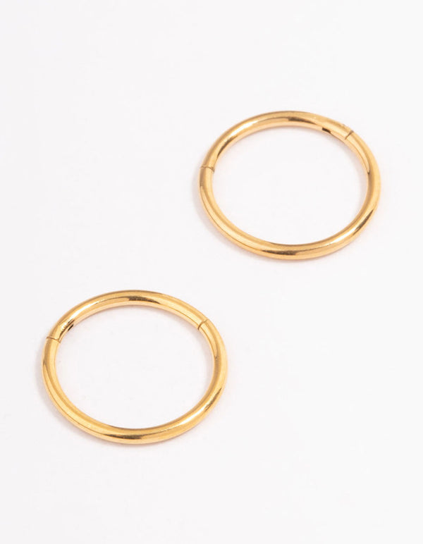 Gold Plated Surgical Steel Fine Sleeper Earrings 8mm