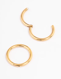 Gold Plated Surgical Steel Fine Sleeper Earrings 6mm - link has visual effect only