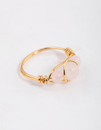 Gold Plated Wrapped Triple Stone Ring - link has visual effect only