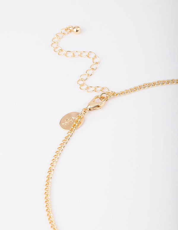 Gold Rose Quartz Long Necklace