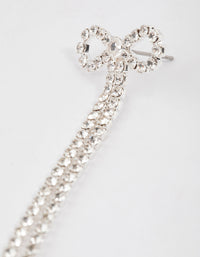Silver Diamante Cupchain Bow Drop Earrings - link has visual effect only