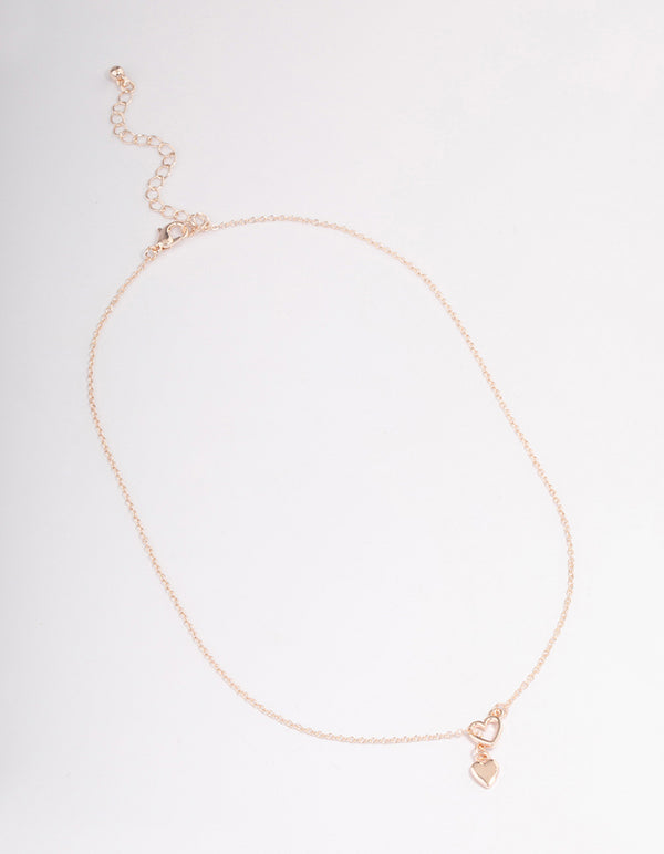 Rose Gold Heart Threader Necklace - Lovisa