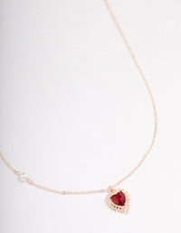 Rose Gold Diamante Heart & Pearl Necklace - link has visual effect only