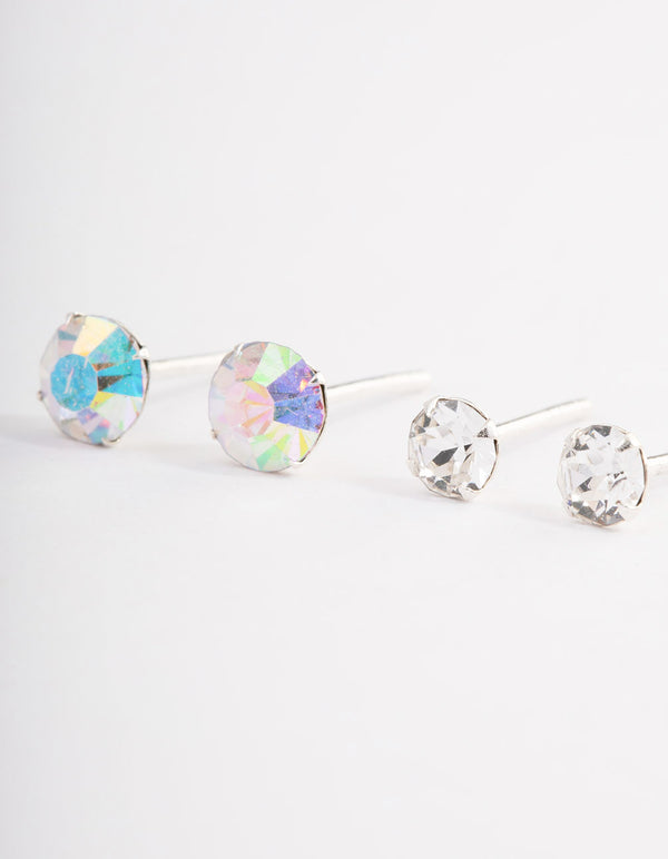 Sterling Silver Circle Stud Earring Pack