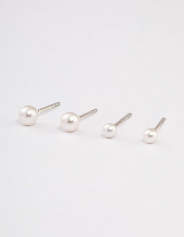 Sterling Silver Pearl Stud Earring Pack Lovisa