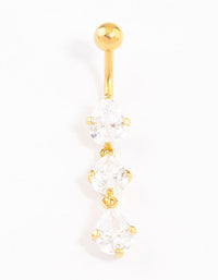 Gold Plated Titanium Cubic Zirconia Drop Belly Ring - link has visual effect only