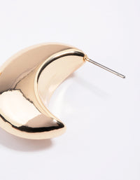 Gold Organic C-Shape Hoop Earrings - link has visual effect only