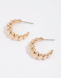 Gold Croissant Molten Hoop Earrings - link has visual effect only