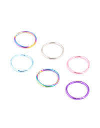 Surgical Steel Metallic Nose Ring 6-Pack - link has visual effect only