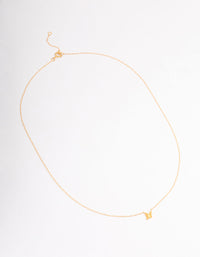 Gold Plated Sterling Silver Polished Butterfly Necklace - link has visual effect only