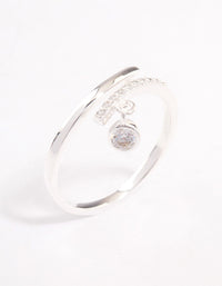 Sterling Silver Cubic Zirconia Charm Ring - link has visual effect only