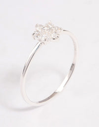 Sterling Silver Cubic Zirconia Daisy Flower Ring - link has visual effect only