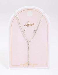Silver Cupchain Y-Shaped Necklace & Earring Set - link has visual effect only