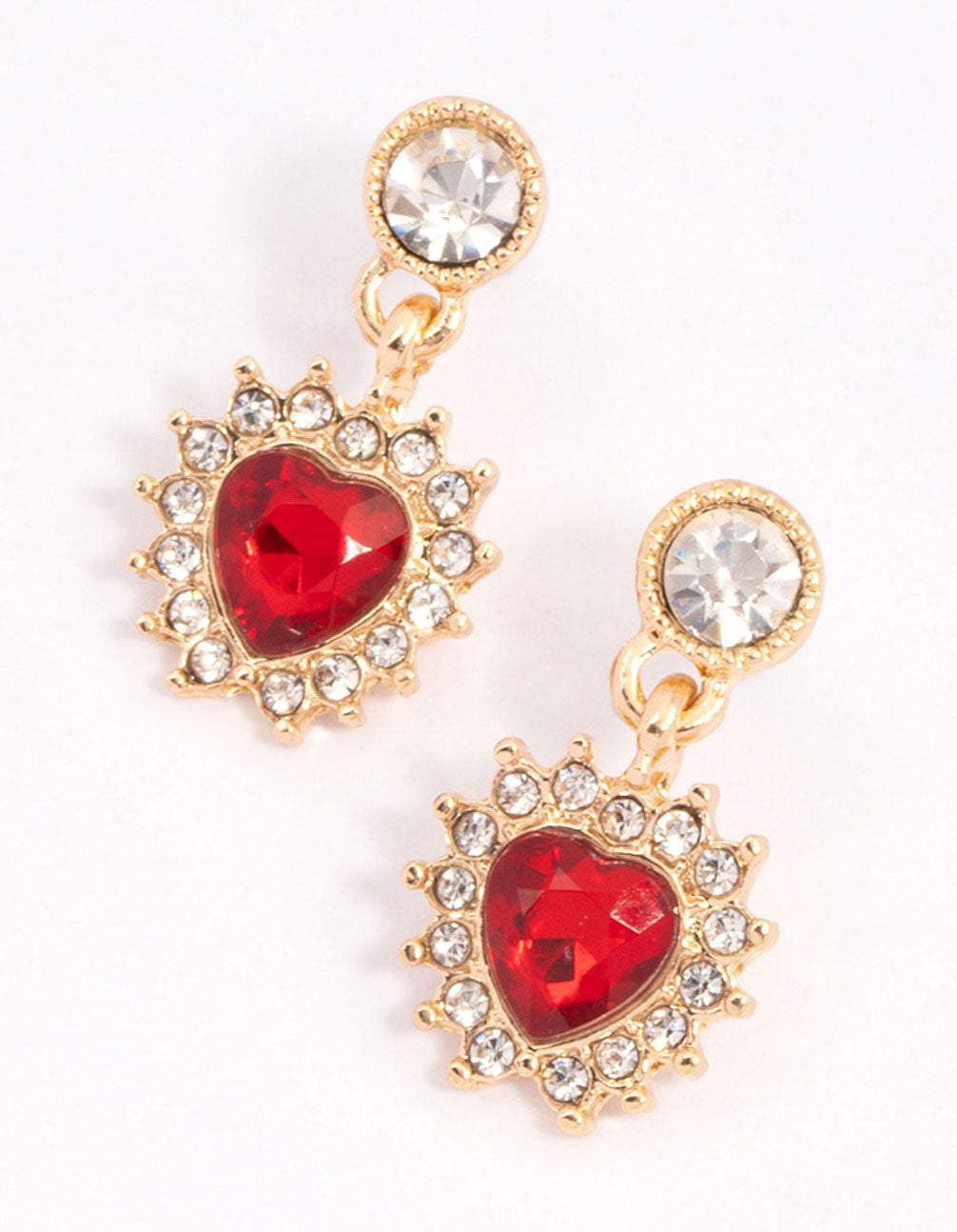 ClaudiaG Collection Womens Red Heart Drop Earrings
