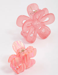 Pink Retro Flower Hair Claw Clip - link has visual effect only