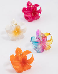 Vibrant Hibiscus Hair Claw Clip 4-Pack - link has visual effect only