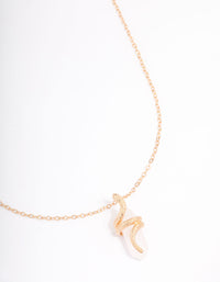 Gold Clear Quartz Snake Wrap Shard Necklace - link has visual effect only