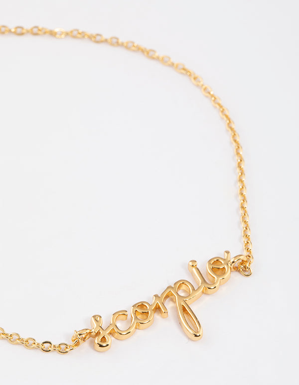 Gold Plated Scorpio Script Bracelet