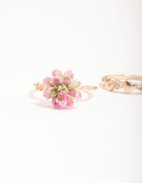 Gold Flower Butterfly Ring Pack - link has visual effect only