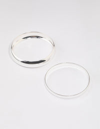 Silver Smooth Thick Bangle Pack - link has visual effect only