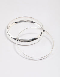 Silver Smooth Thick Bangle Pack - link has visual effect only