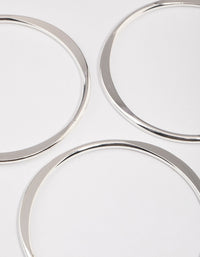 Silver Smooth Organic Bangle Pack - link has visual effect only
