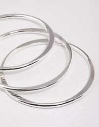 Silver Smooth Organic Bangle Pack - link has visual effect only