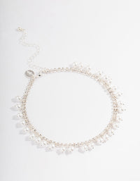Silver Cupchain Pearl Tassel Choker - link has visual effect only