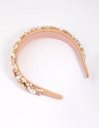 Blush Mixed Flower Diamante & Pearl Headband - link has visual effect only