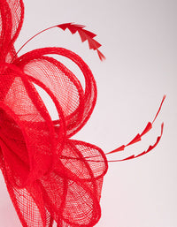 Red Sinamway Red Triangle Feather Fascinator - link has visual effect only