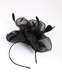 Black Fabric Soft Fascinator - link has visual effect only