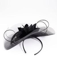 Black Lace Sinamay Quill Fascinator - link has visual effect only