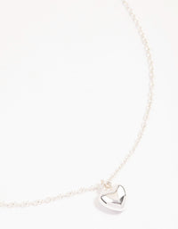 Silver Mini Puffy Heart Pendant Necklace - link has visual effect only