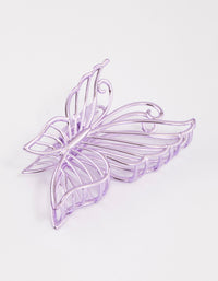 Coated Lilac Detailed Butterfly Hair Claw Clip - link has visual effect only