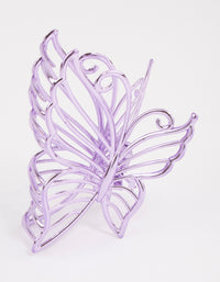Coated Lilac Detailed Butterfly Hair Claw Clip - link has visual effect only