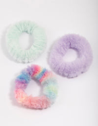 Pastel Mixed Fluffy Hair Scrunchie Pack - link has visual effect only