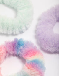 Pastel Mixed Fluffy Hair Scrunchie Pack - link has visual effect only