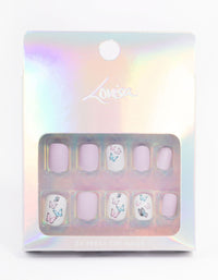 Tweens Lilac & Butterfly Press On Nails - link has visual effect only