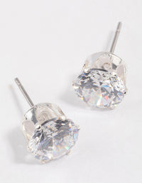 Silver Statement Diamante Stud Earrings & Polishing Set - link has visual effect only