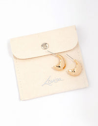 Gold Mini Bubble Huggie Earrings & Polishing Set - link has visual effect only