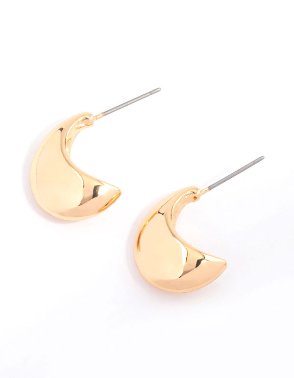 Gold Mini Bubble Huggie Earrings & Polishing Set