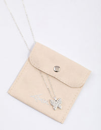 Silver Pave Butterfly Necklace & Polishing Set - link has visual effect only