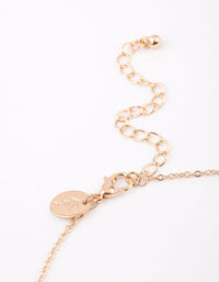 Gold Floating Diamante Droplet Necklace & Polishing Set - link has visual effect only