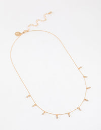 Gold Diamante Droplet Necklace & Polishing Set - link has visual effect only